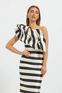 Valerie Shoulder Midi Black Cream