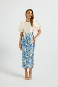 Lola Sleeve Midi Bluebell Floral