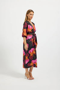Iris Wrap Midi Spiced Floral Dress