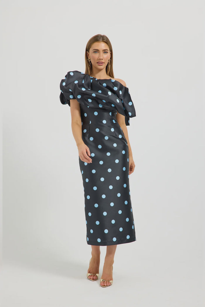 Dotti Asymmetric Midi Black Bluebell