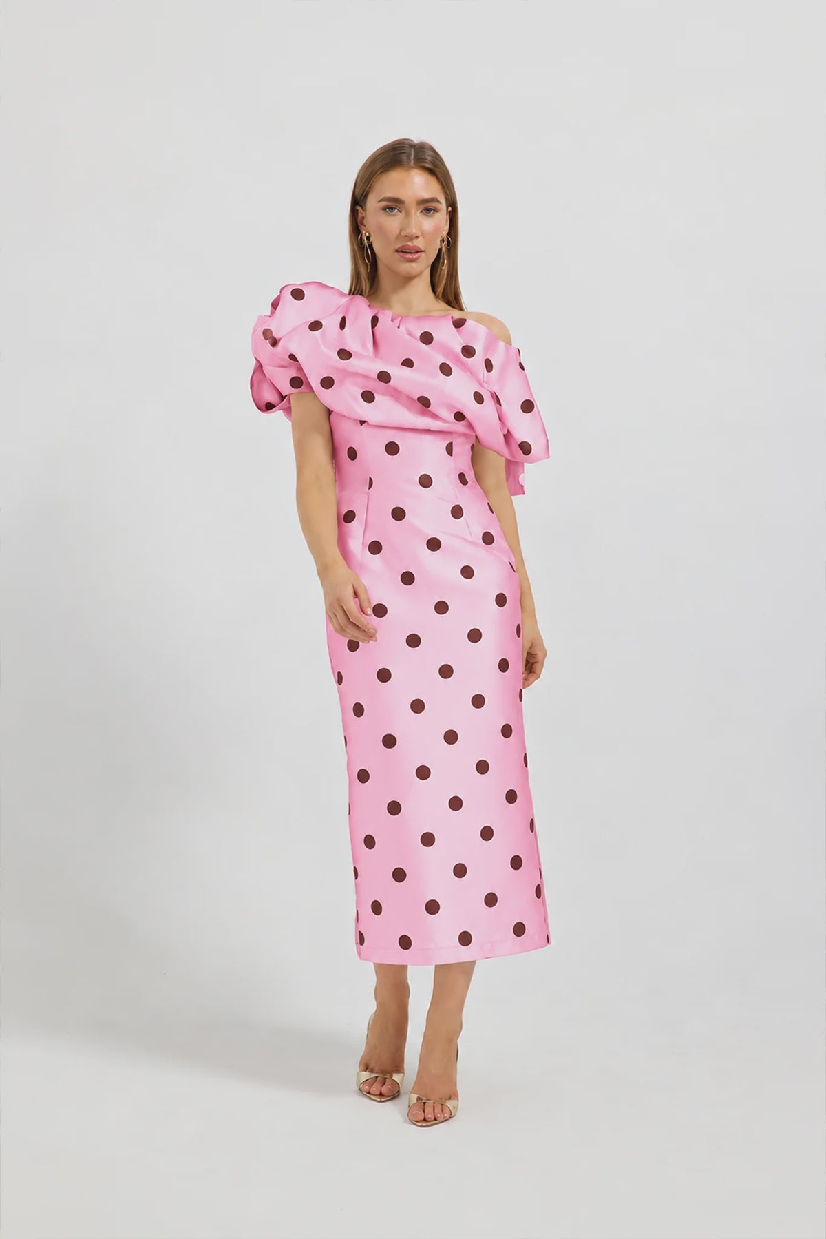 Dotti Asymmetic Multi Dress Pink Cherry
