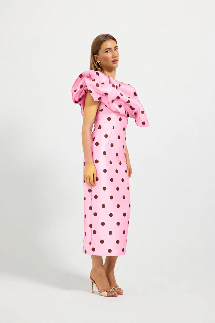 Dotti Asymmetic Multi Dress Pink Cherry