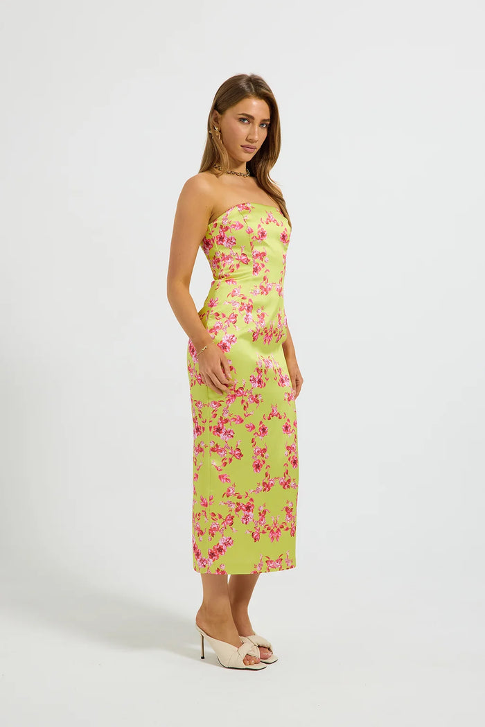 Jovie Fitted Midi Dress Soda Floral