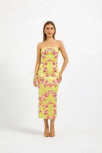 Jovie Fitted Midi Dress Soda Floral