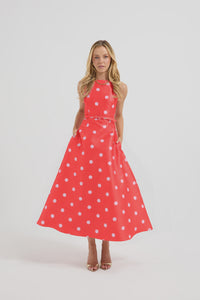Dotti Flared Midi Dress Cayenne Pink
