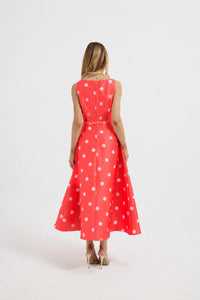 Dotti Flared Midi Dress Cayenne Pink