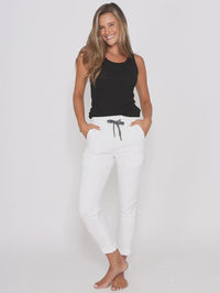 Riley Denim Joggers White