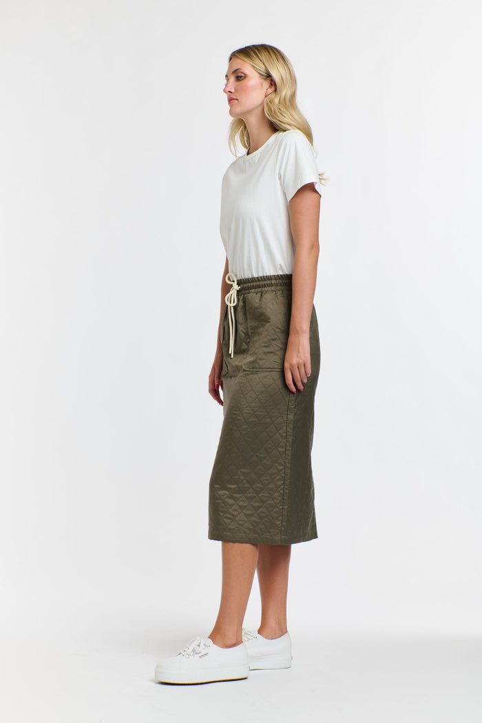 Quilted Skirt Khaki