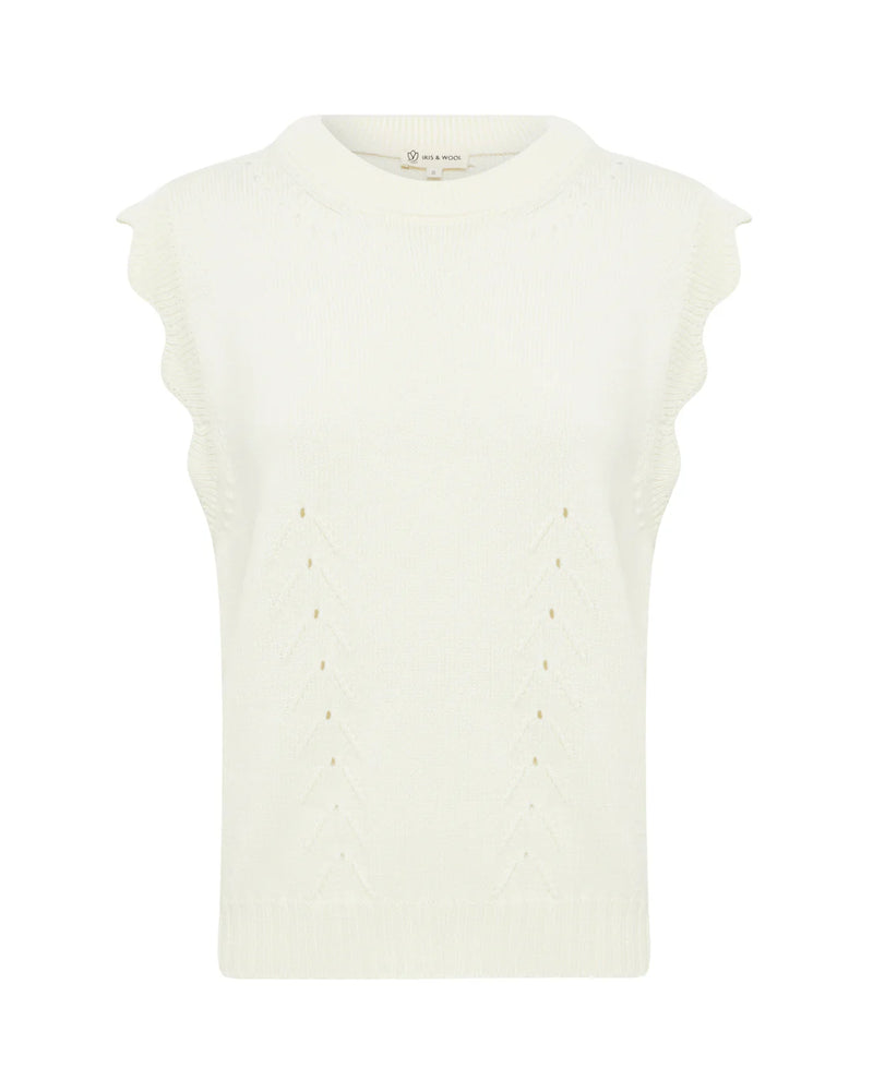 Scallop Vest Ivory