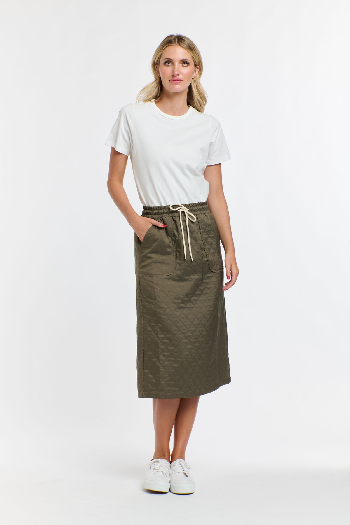 Quilted Skirt Khaki