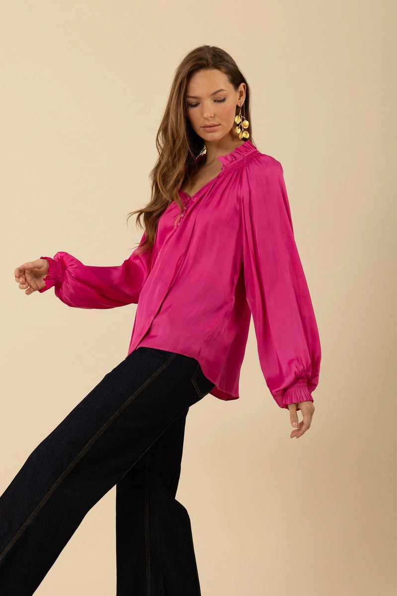 Sarai Solid Fuschia Top