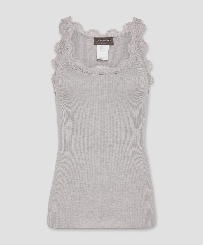 Lace Singlet Light Grey