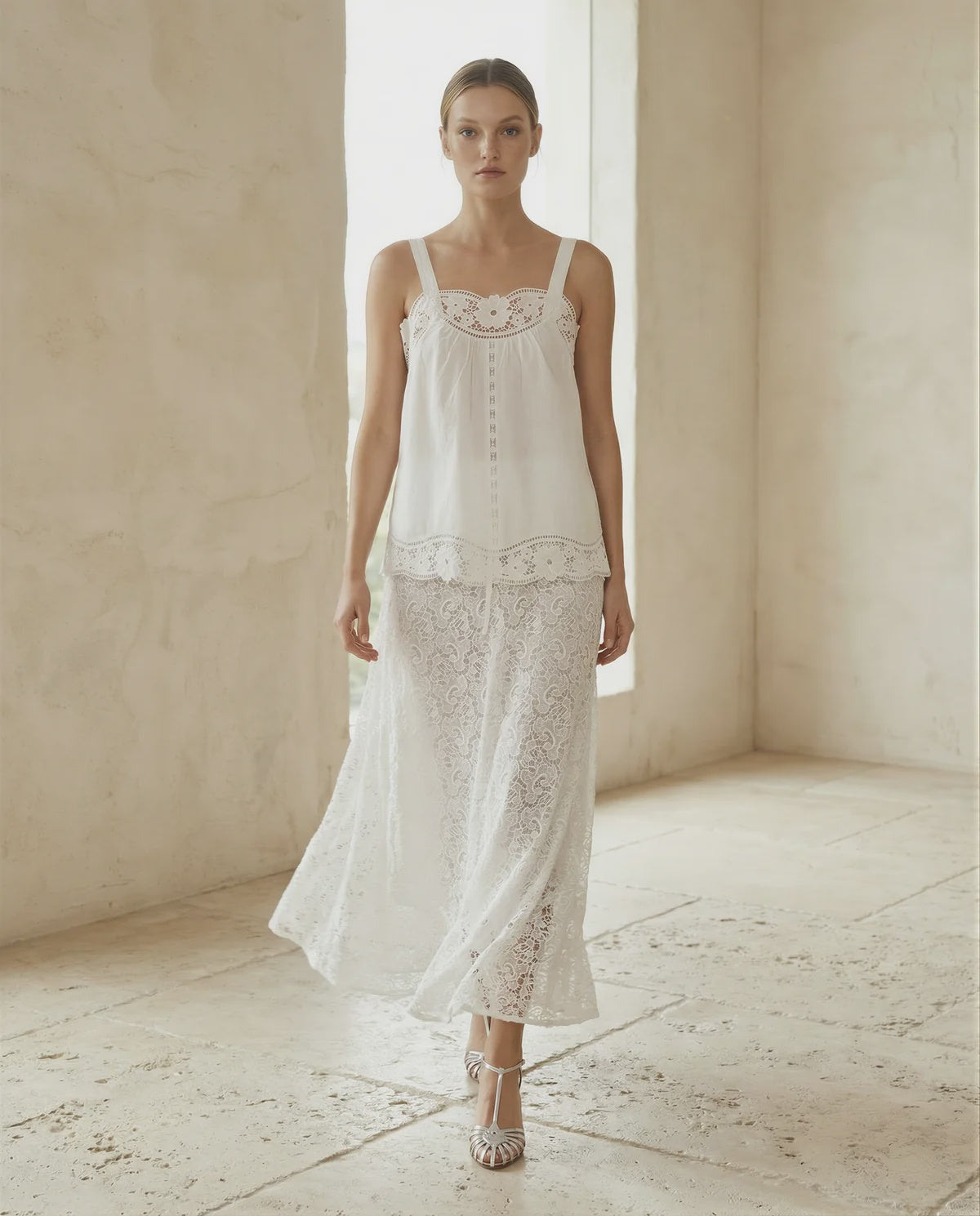 Sixty Lace Skirt White