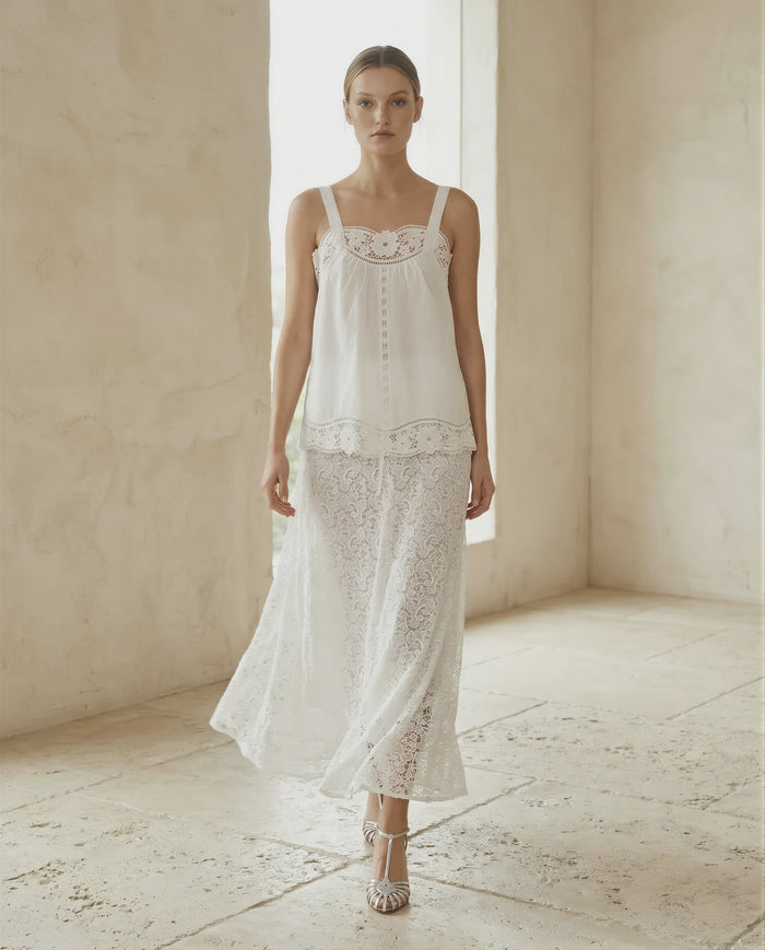 Sixty Lace Skirt White