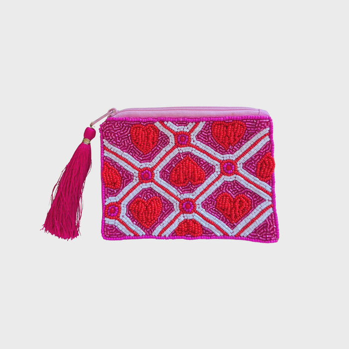 Beaded Pouch Heart