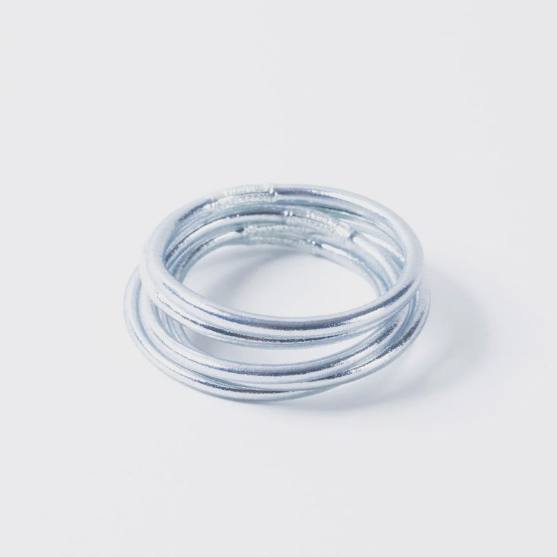 Buddhist Bracelet Thick Silver