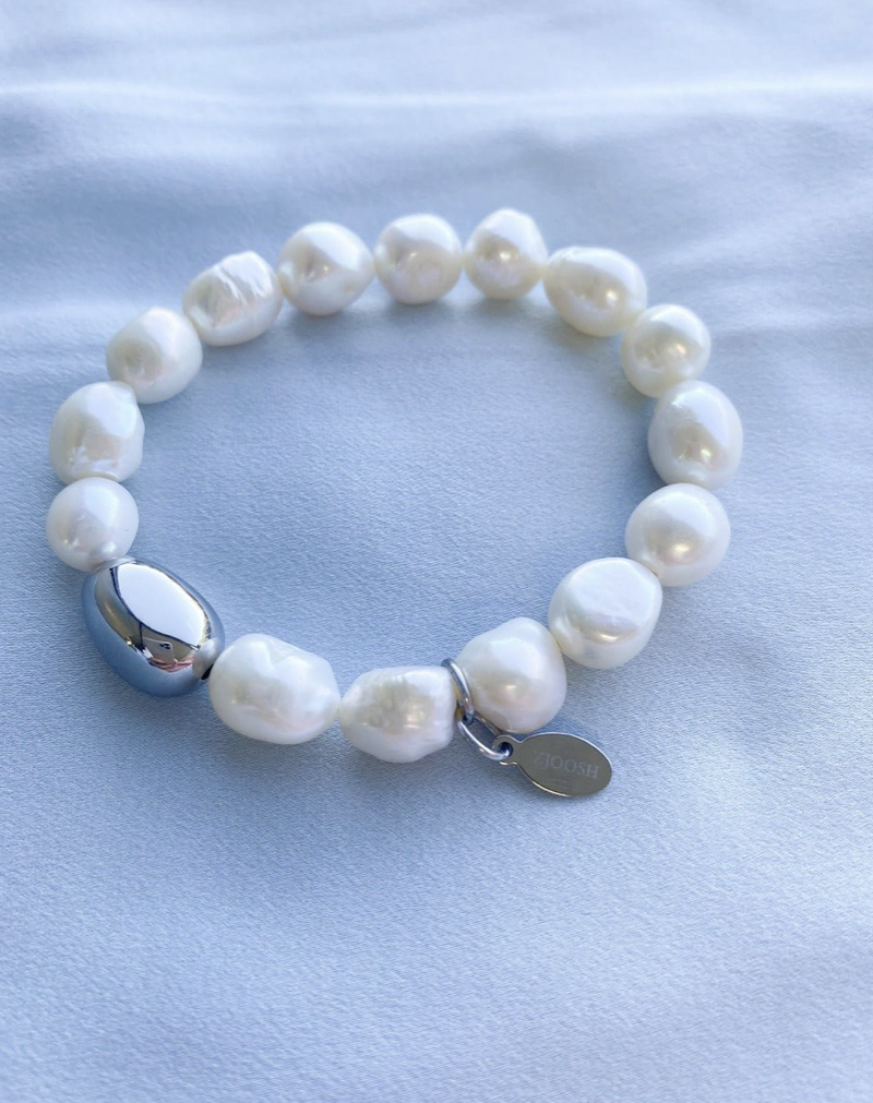 Pearl Bracelet Silver Bean