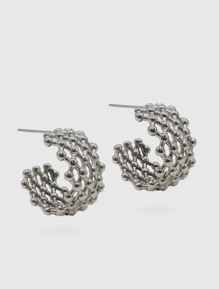 Lattice Hoops Silver