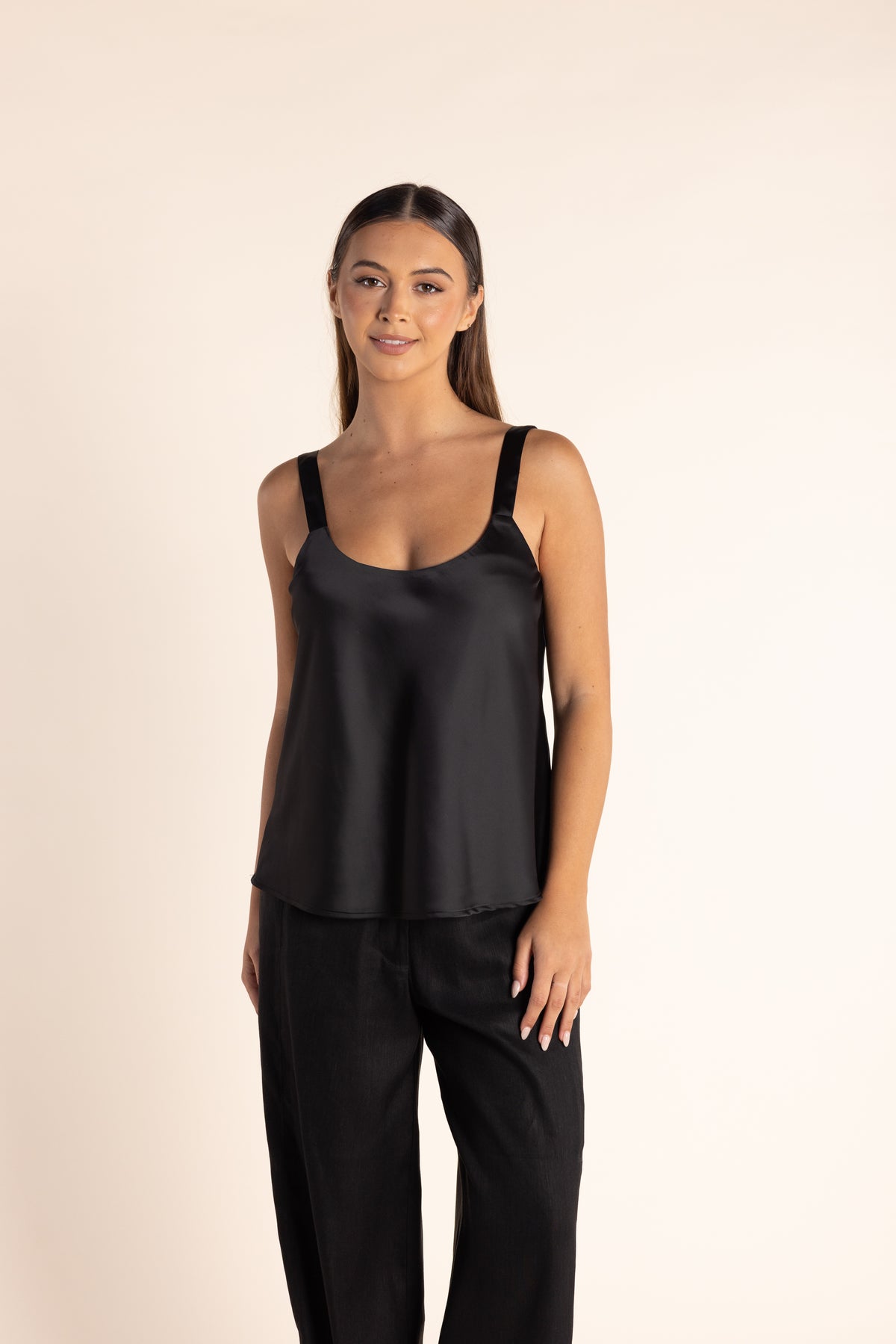 Satin Cami Black