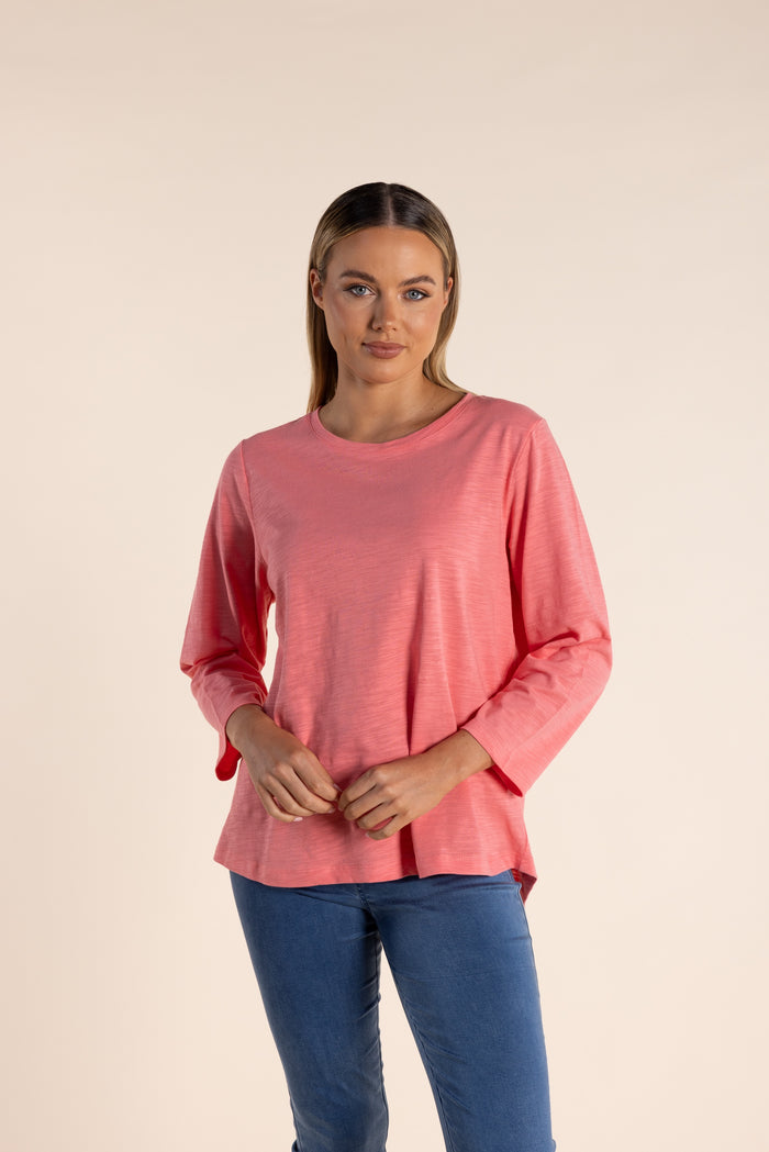 Long Sleeve Crew Tee Coral