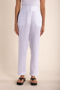 Linen 7/8 Pant White