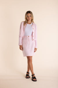 Linen Crop Jacket Pink Rose