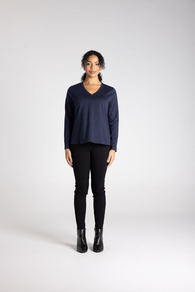 V Neck Long Sleeve Tee Ink