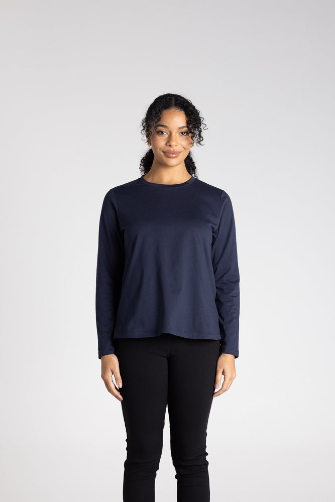 Crew Neck Long Sleeve Tee Ink