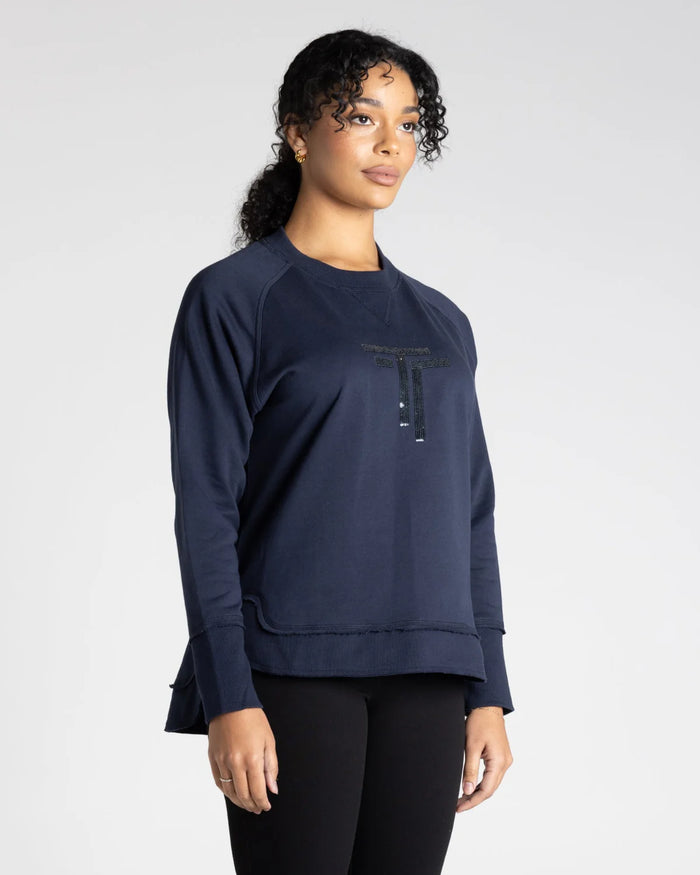 Raw Edge Sweater Logo Ink