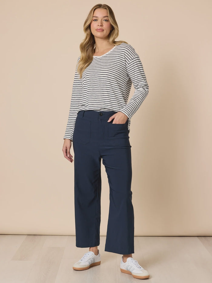 Marine Wide Leg Pants Navy