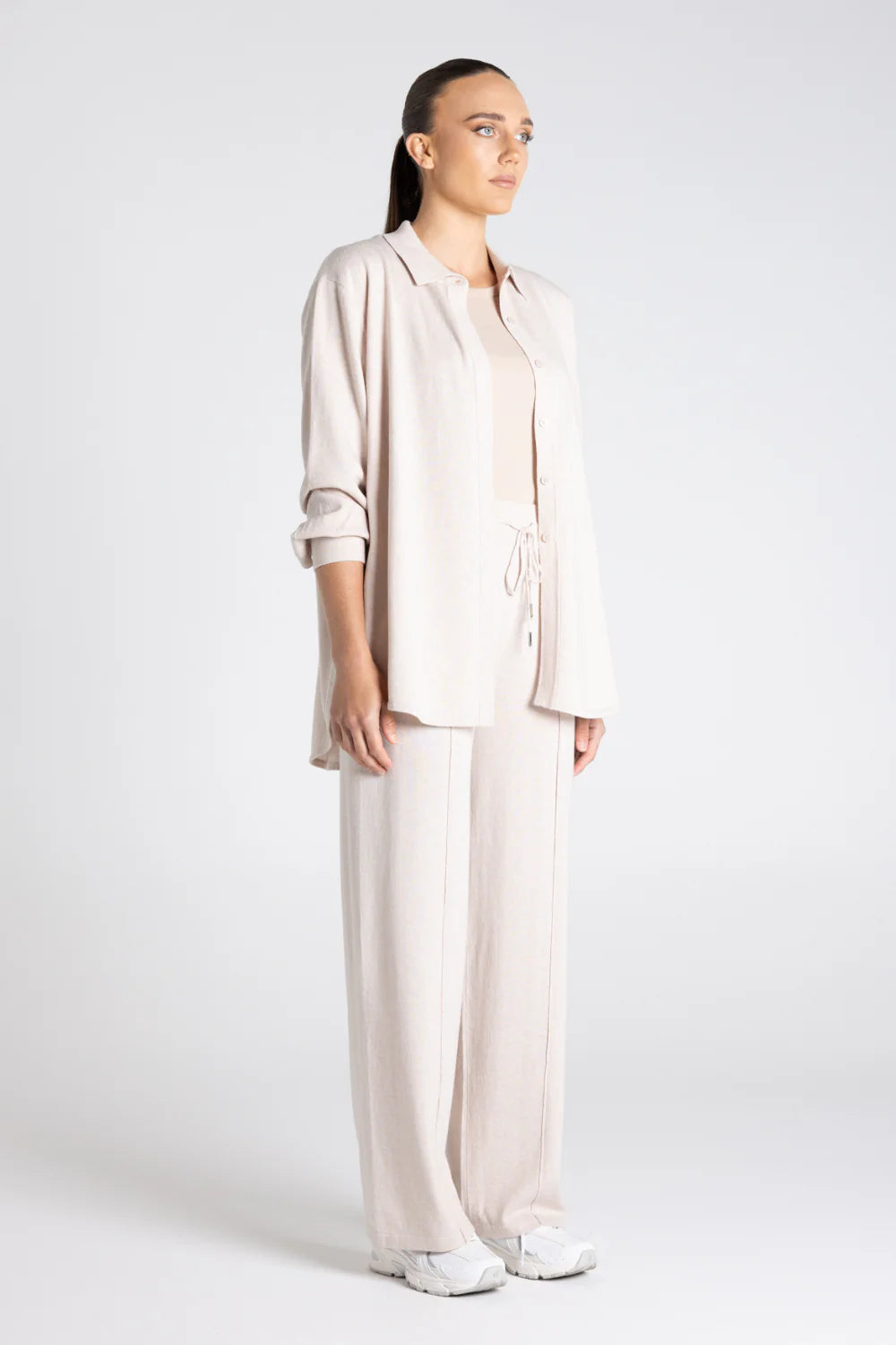 Knit Shirt Drop Shoulder Oat