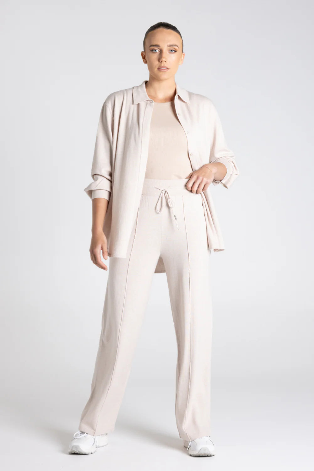 Knit Shirt Drop Shoulder Oat