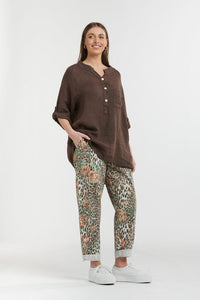 Leo Flowers Pants Beige