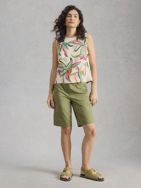 Matilda Linen Vest Print