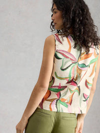 Matilda Linen Vest Print