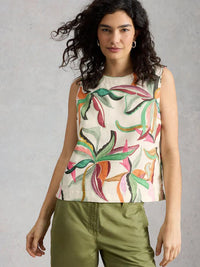 Matilda Linen Vest Print