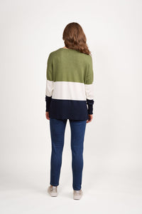 Tri Stripe Jumper Sage