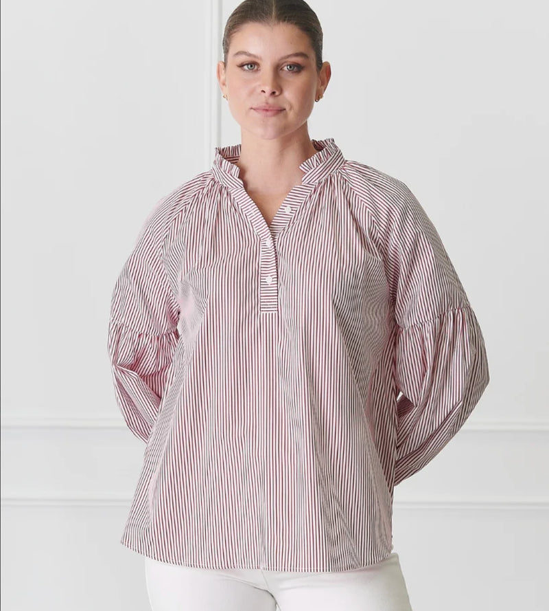 Kell Stripe Shirt Red O/S