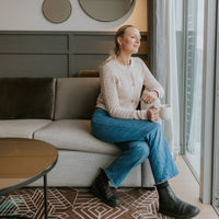 Vivian Cardigan Blush Check