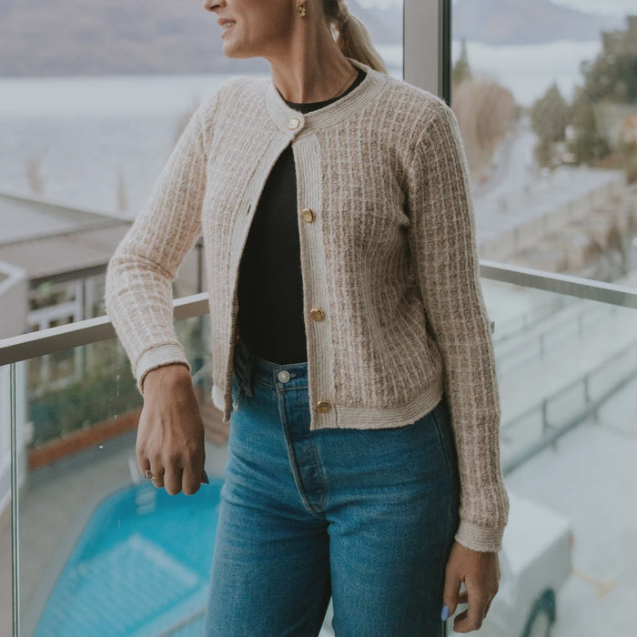 Vivian Cardigan Blush Check