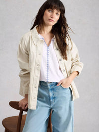 Nelly Plain Embroidered Tee White