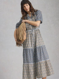 Ariel Midi Dress Blue Multi