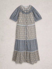 Ariel Midi Dress Blue Multi