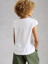 Amelia Embroidery Top White