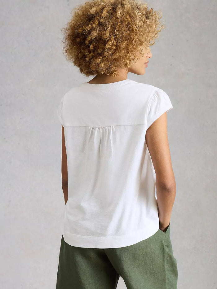 Amelia Embroidery Top White