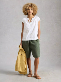 Amelia Embroidery Top White