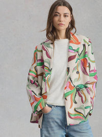 Sasha Linen Blazer Print