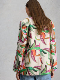 Sasha Linen Blazer Print