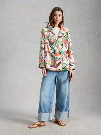Sasha Linen Blazer Print
