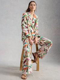 Sasha Linen Blazer Print